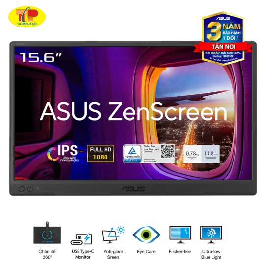  Màn hình di động ASUS ZenScreen MB169CK (15.6 inch/FHD/IPS/60Hz/5ms)