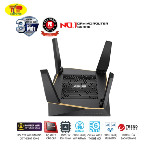 Bộ phát Wifi ASUS RT-AX92U (Wifi 6/Mesh/AX6100) 