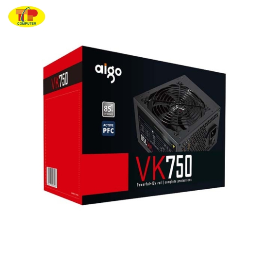Nguồn máy tính AIGO VK750 - 750W (85 Plus/ Active PFC/ Single Rail)