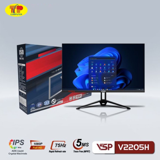 Màn hình VSP V2205H (21.45 inch/FHD/IPS/75Hz/5ms/Black) 