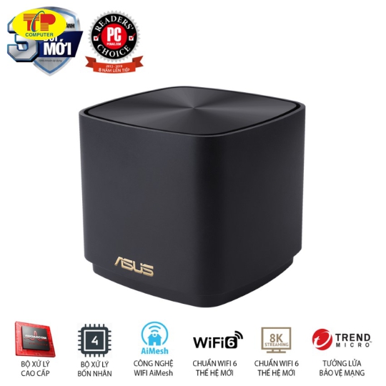 Bộ phát wifi ASUS XD4 (B-3-PK) Mesh wifi 6, Chuẩn AX1800 MÀU ĐEN 