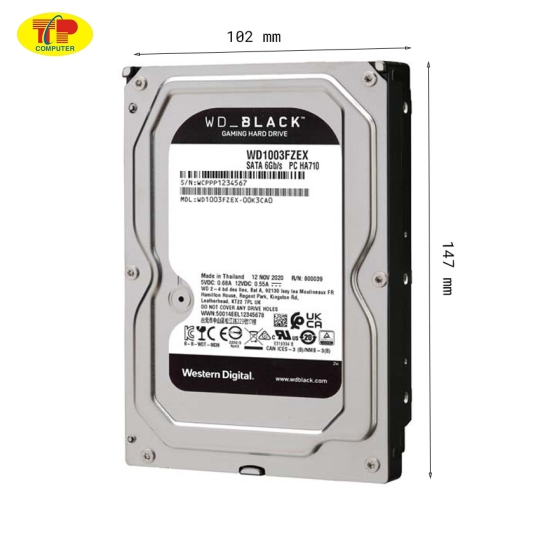 Ổ Cứng HDD WD 6TB Black 3.5 inch, 7200RPM, SATA III, 128MB Cache (WD6004FZBX)