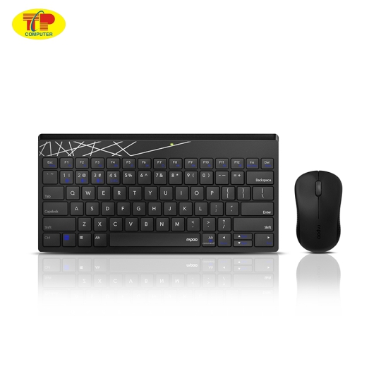 Bộ Bàn phím + Chuột không dây Rapoo 8000M màu Đen (USB/Bluetooth)