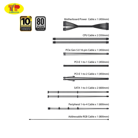 Nguồn Mini SFX-L Asus ROG LOKI 1000P 1000w Platinum ( Pci Gen 5.0 - Full Modular)