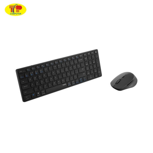 Bộ bàn phím chuột không dây Rapoo 9350M Multi-mode Dark Grey