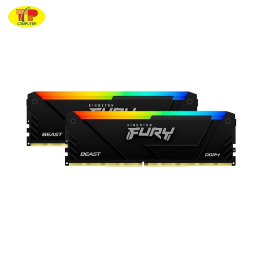 Ram Desktop Kingston Fury Beast RGB (KF432C16BB12AK2/32) 32GB (2x16GB) DDR4 3200Mhz