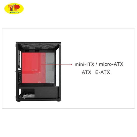 Vỏ Case VITRA SAPHIRA AX9 BLACK 3F ARGB (eATX/Màu Đen/Rad 240)