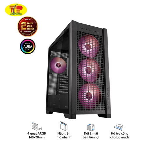 Vỏ Case Asus TUF Gaming GT302 ARGB Black (eATX/Full Tower/ Màu Đen/BTF)