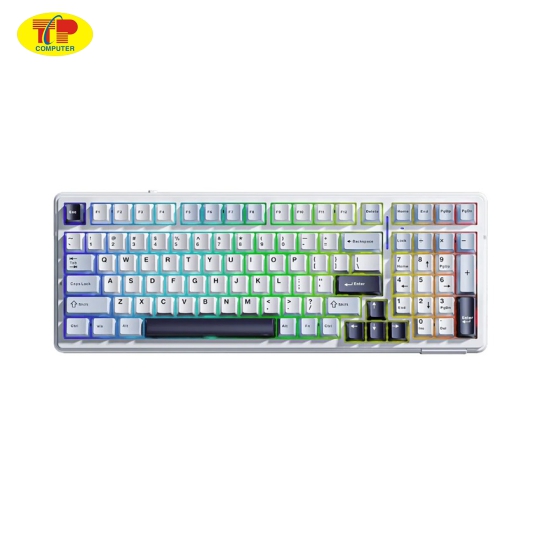 Bàn phím cơ AULA F99 (Xanh dương/Trắng/Tím đậm) ,(TypeC + 2.4G + Bluetooth, Reaper switch, Led RGB)