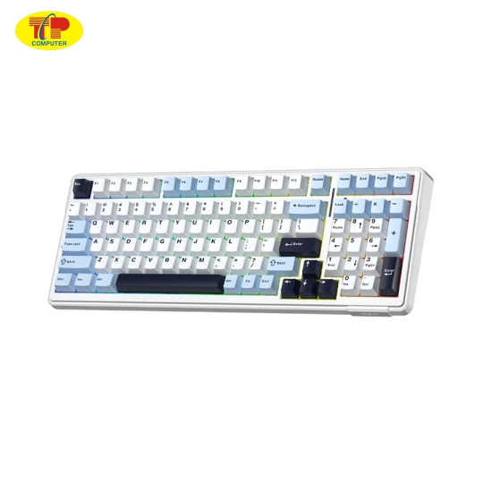 Bàn phím cơ AULA F99 (Xanh dương/Trắng/Tím đậm) ,(TypeC + 2.4G + Bluetooth, Reaper switch, Led RGB)