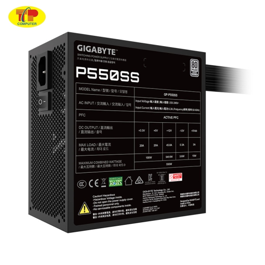 Nguồn máy tính GIGABYTE P550SS 550W (80 PLus Silver/Màu Đen)