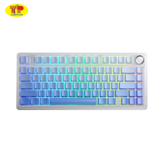 Bàn phím cơ gaming AULA F75 (3 Mode/Trắng + Xanh Dương Gradient/Rgb/Seiya switch)