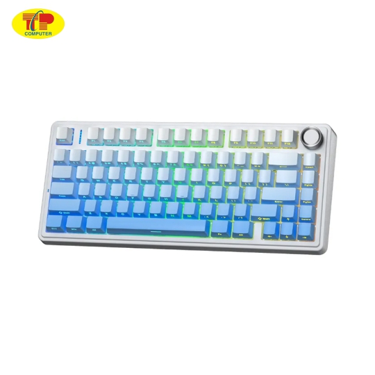 Bàn phím cơ gaming AULA F75 (3 Mode/Trắng + Xanh Dương Gradient/Rgb/Seiya switch)