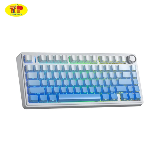 Bàn phím cơ gaming AULA F75 (3 Mode/Trắng + Xanh Dương Gradient/Rgb/Seiya switch)
