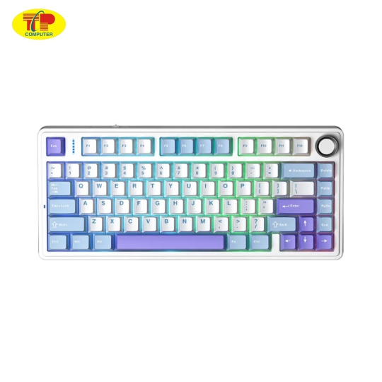 Bàn phím cơ gaming AULA F75 (3 Mode/Xanh Dương+Trắng+Tím/Star Vector Switch)
