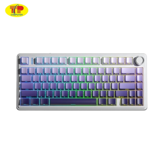 Bàn phím cơ gaming AULA F75/F75 Pro (3 Mode/ Trắng + Tím Gradient/ Star Vector switch)