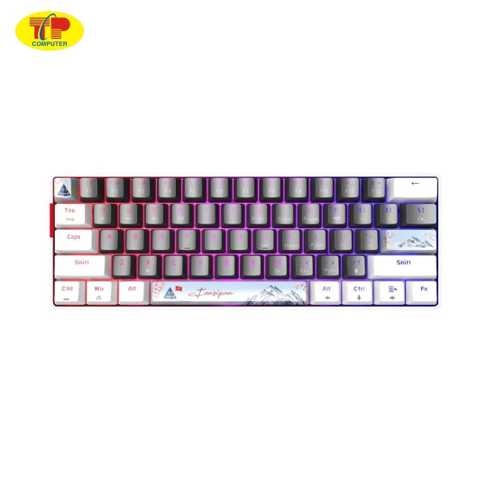 Bàn phím cơ không dây Edra EK361W Snow Yellow Switch (White-Gray)