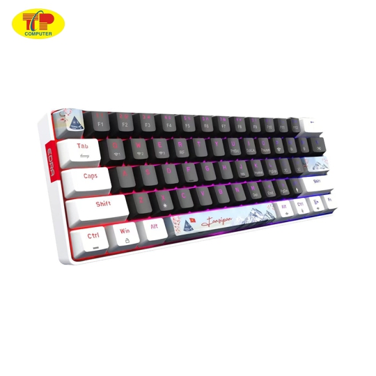 Bàn phím cơ không dây Edra EK361W Snow Yellow Switch (White-Gray)