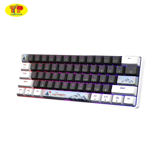Bàn phím cơ không dây Edra EK361W Snow Yellow Switch (White-Gray)