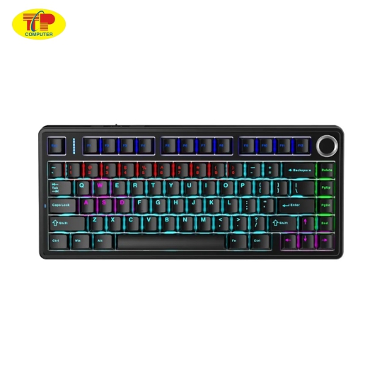 Bàn phím cơ gaming có dây AULA F75 Red Switch (Màu Đen)