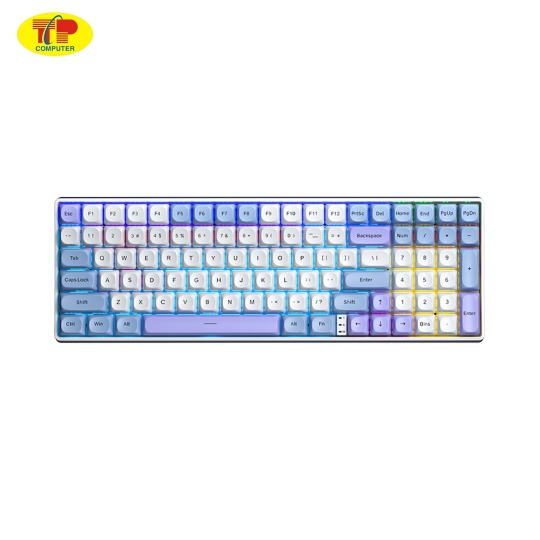 Bàn phím cơ gaming AULA S100 Pro (3 Mode/ Xanh dương + Trắng + Tím/ Red switch)