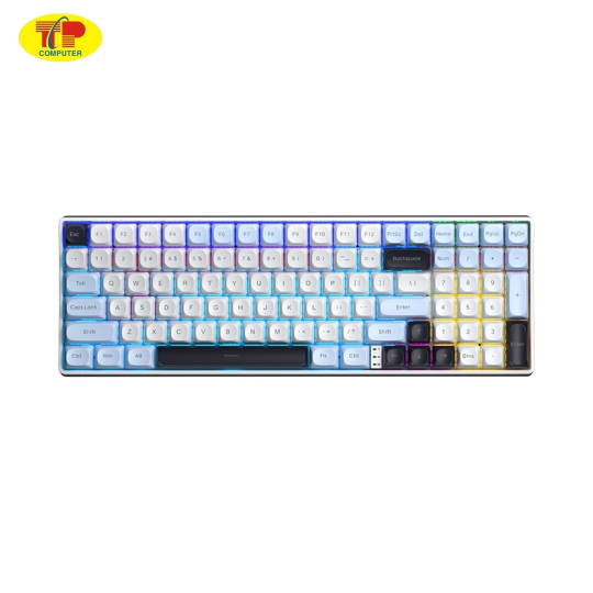 Bàn phím cơ gaming AULA S100 Pro (3 Mode/ Xanh dương + Trắng + Tím đậm/ Brown switch)