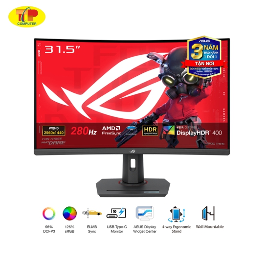 Màn hình ASUS ROG Strix XG32WCms (31.5 inch/QHD/Fast VA/280Hz/1ms/cong)