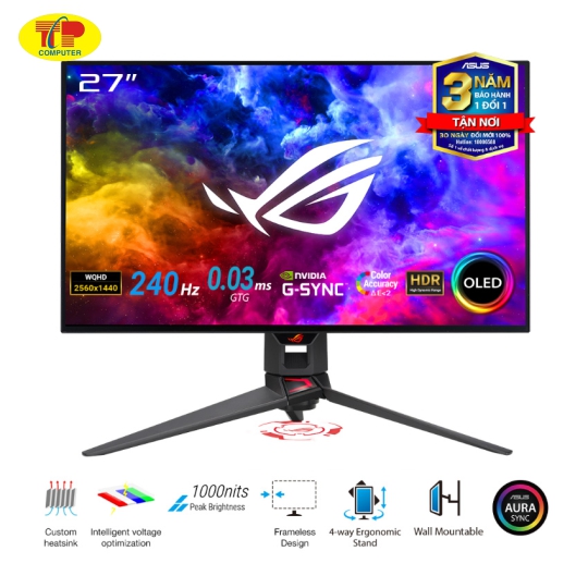 Màn hình ASUS ROG Swift OLED PG27AQDM (27 inch/QHD/OLED/240Hz/0.03ms)