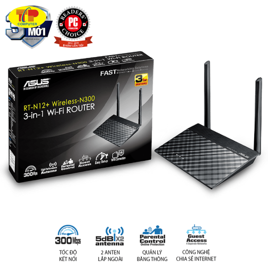 Router wifi ASUS RT-N12+ Wireless N300Mbps 