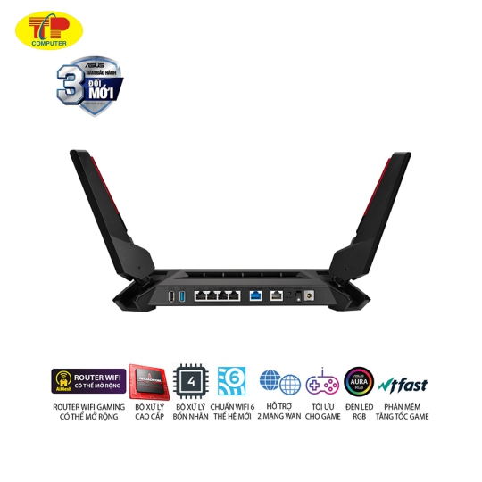 Bộ phát wifi 6 Asus GT-AX6000 ROG Rapture Gaming AX6000Mbps 
