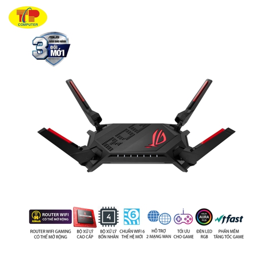 Bộ phát wifi 6 Asus GT-AX6000 ROG Rapture Gaming AX6000Mbps 